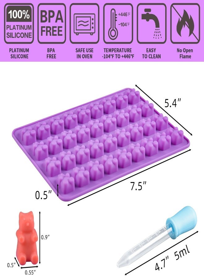 CAKETIME Gummy Molds Gummy Bear Mold 2 ml Silicone Candy Molds Bigger Food Grade Silicone with 2 Droppers - Image 3